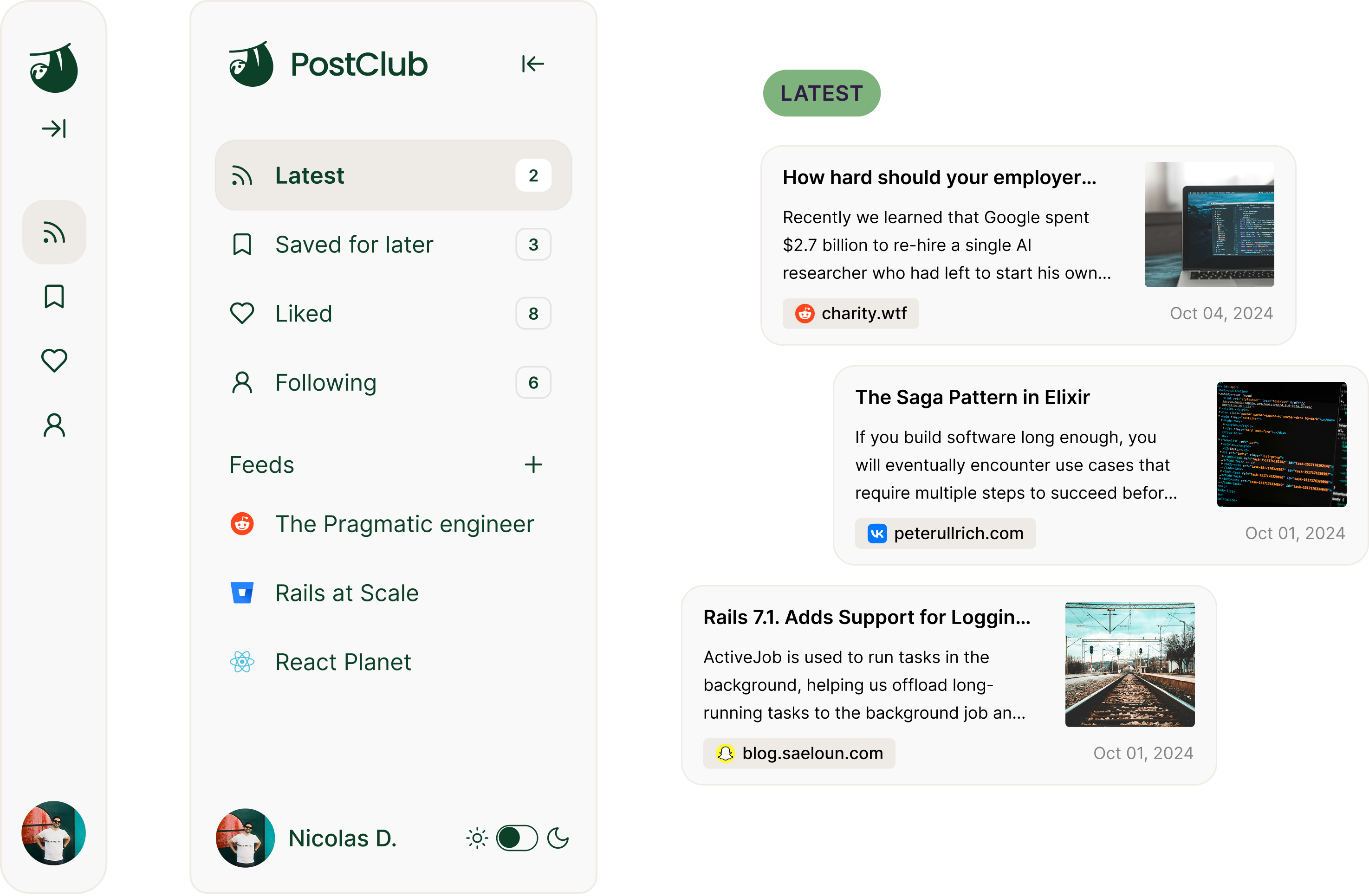 Screenshot of PostClub